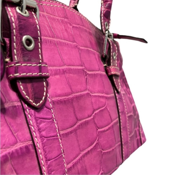 🅴 DOONEY & BOURKE NILE COLLECTION Croc Embossed Leather Satchel - Picture 9 of 9